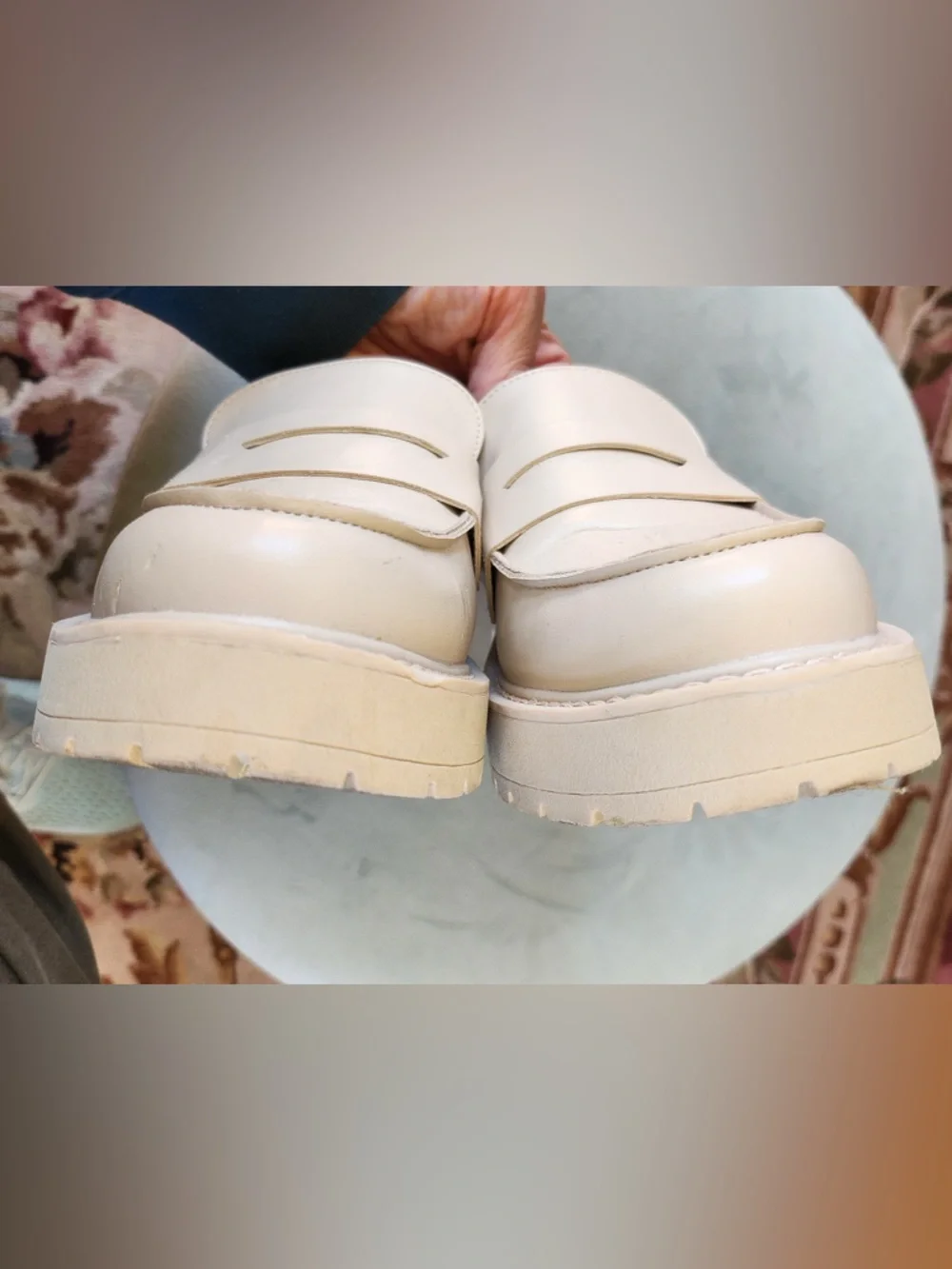 Madden Girl Cream Penny Loafers - Picture 5 of 9